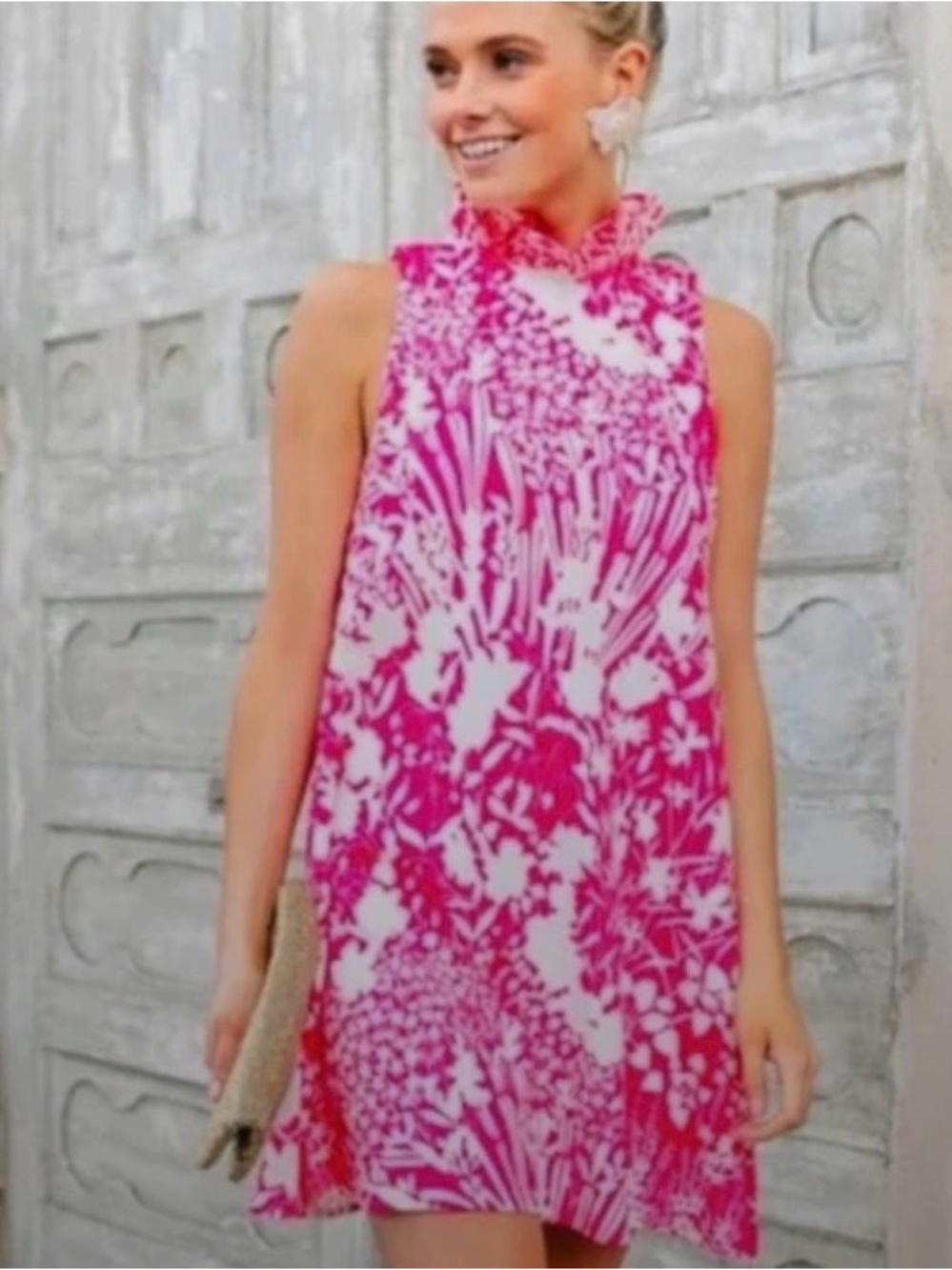 FIRM PRICE ✅ Tuckernuck  Sleeveless Floral Shift Dress - Pink & White